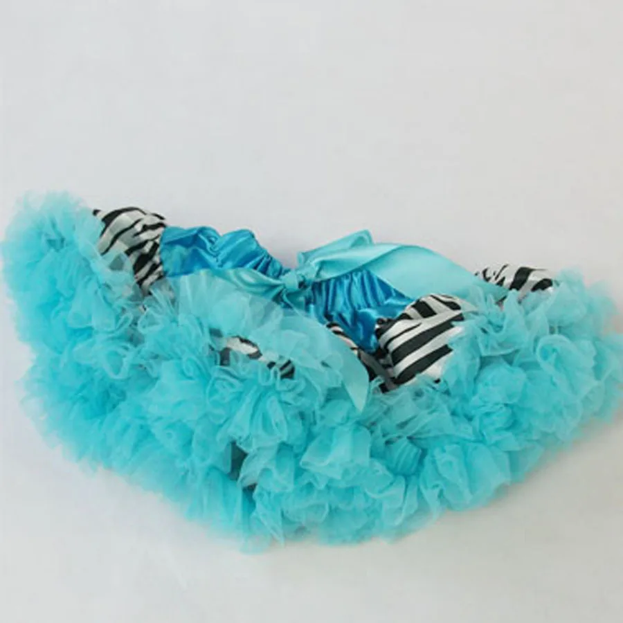 Одежда для маленьких девочек Мини юбка с принтом зебры Юбка пачка малышей Синяя