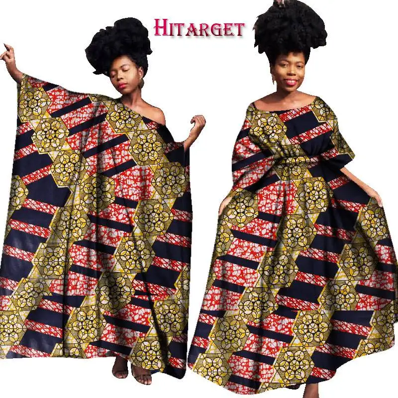 Винтажные африканские платья для женщин Bazin Riche Kanga одежда большой халат Vestidos Dashiki Африканские Восковые платья с принтом Одежда WY1701