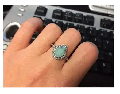 Pacific опал смолы камень кольца для женщин завод ручной работы хрустальные капли