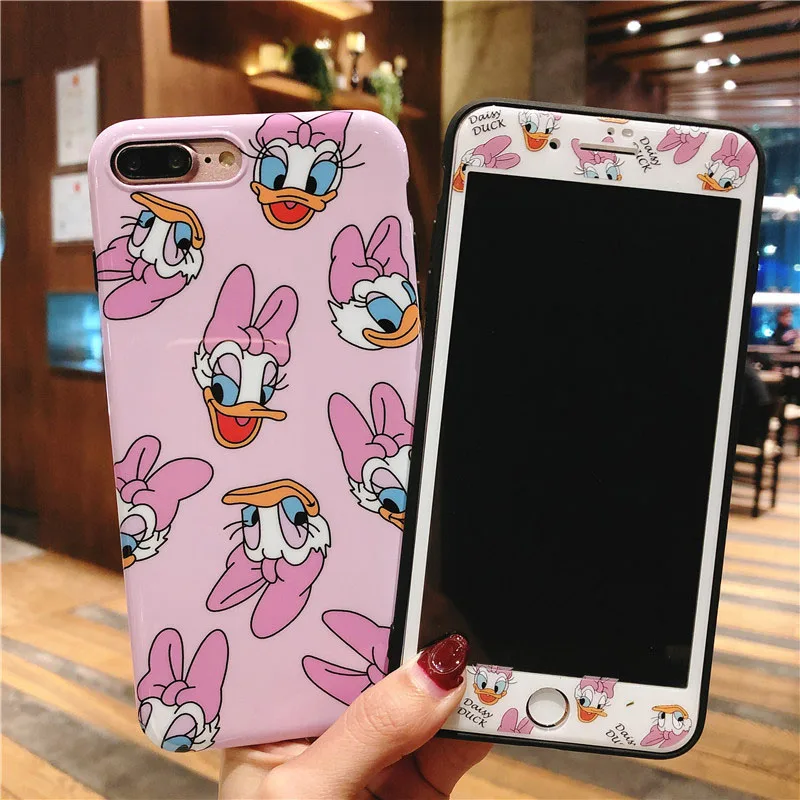 Для iphone 8 plus панели телефона с рисунком чехол и закаленное стекло экран Флим для 6