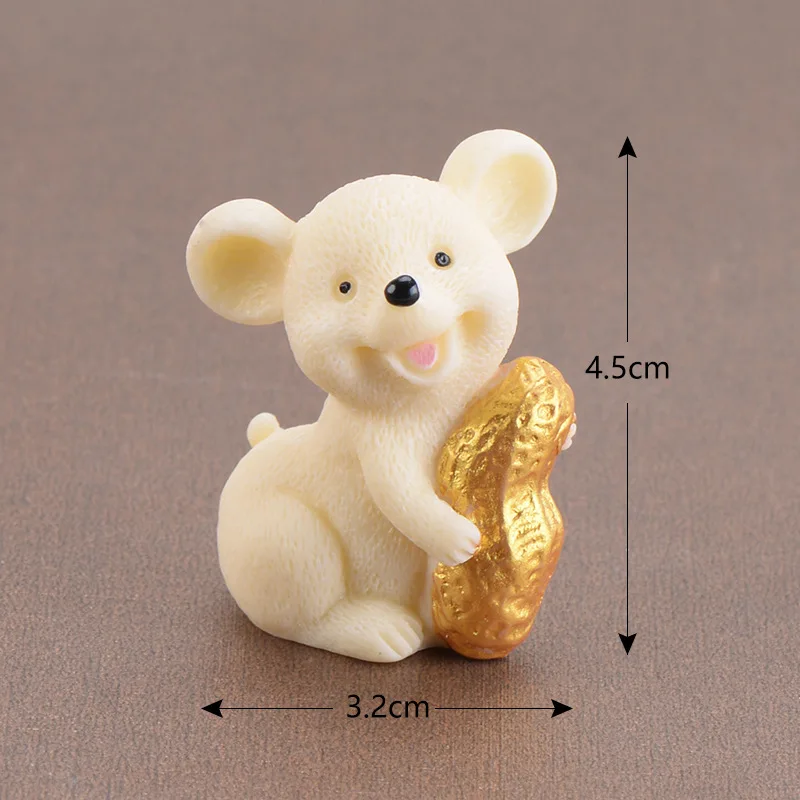 Lucky mouse Золотой доллар мультяшная модель животных фигурка кукольный домик торт домашний декор миниатюрное украшение для сада в виде Феи аксессуары - Цвет: Yellow No.6