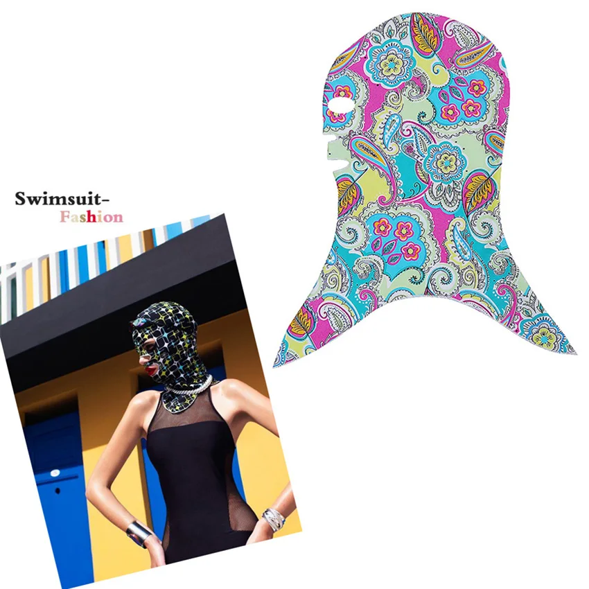 Для мужчин женщин Смешанные цвета Facekini маска для плавания Гидромайки Ухо