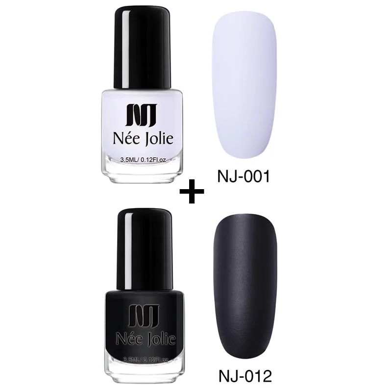 3.5ml 2 bottles set1 Матовый лак для ногтей NEE JOLIE Effetc, черный чистый цвет, розовый лак для ногтей, масляной лак, лак для ногтей, лак для ногтей - Цвет: 3.5ml 2 bottles set1