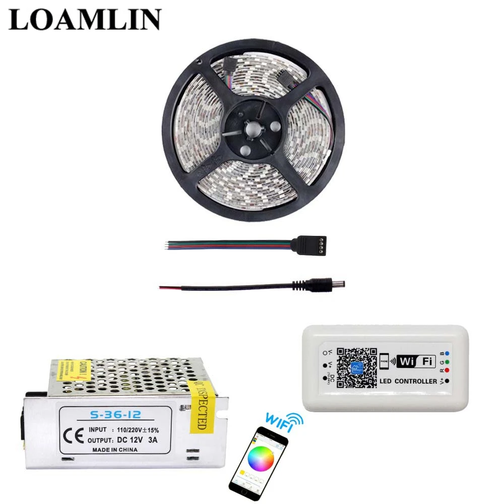Гибкая светодиодная ленсветильник RGB SMD2835/3528 с Wi Fi и контроллером Magic Home 5 м 10 15 20