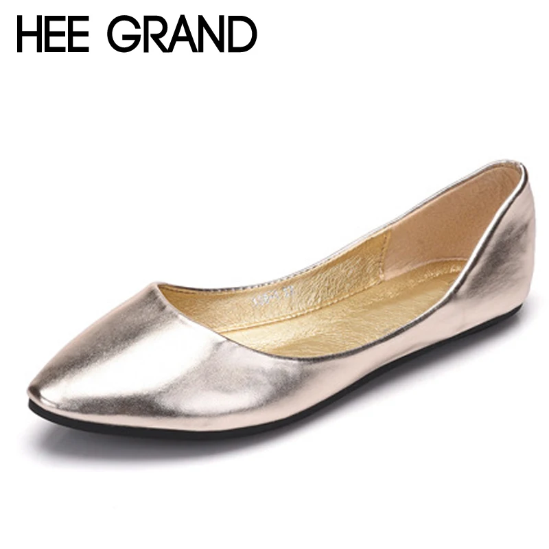 HEE GRAND/лоферы на платформе золотого и серебряного цвета Балетки без застежки