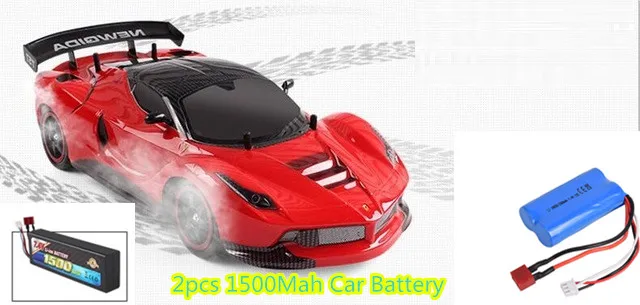 50 км/ч высокая скорость 1:10 полный большой масштаб Большой размер 4WD Чемпионат Дистанционное управление автомобиль с радиоуправлением дрейф гоночный Радиоуправляемый автомобиль kid gif - Цвет: red 2 battery