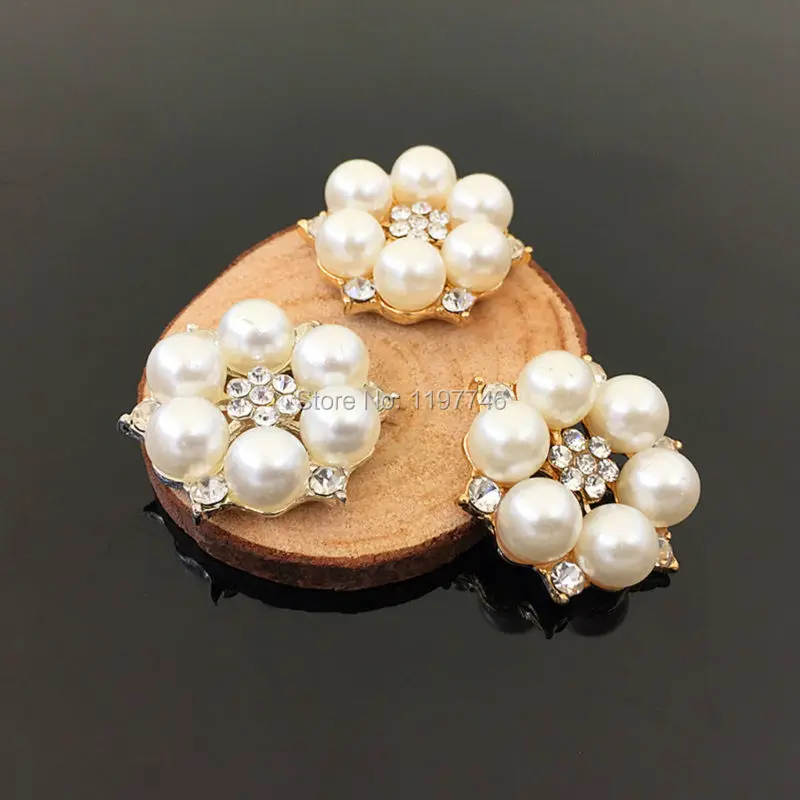 Стразы белый жемчуг цветок свадебное платье пуговицы с плоским основанием