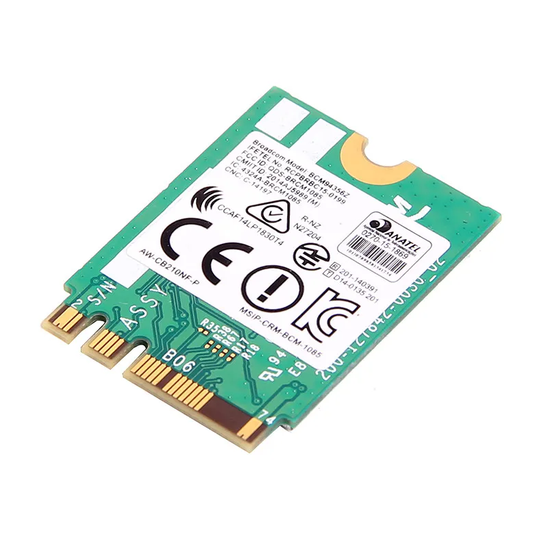 Двухдиапазонный Broadcom BCM94356Z NGFF M.2 WiFi Bluetooth 4,1 WLAN 802.11ac 867 Мбит/с 2,4 г/5 ГГц мини-карта AW-CB210NF-P