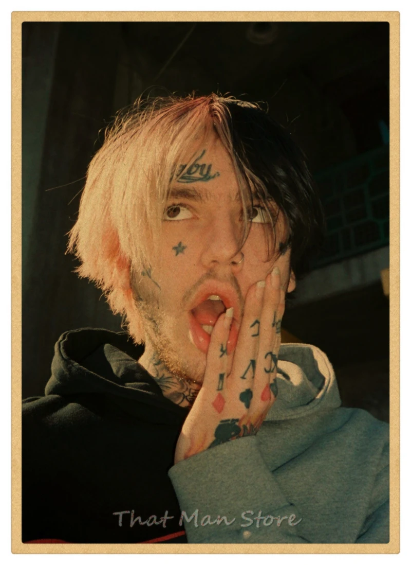 Хип-хоп рэпер Lil Peep плакат наклейки на стену винтажные постеры печать высокого качества для гостиной домашний декор 42*30 см