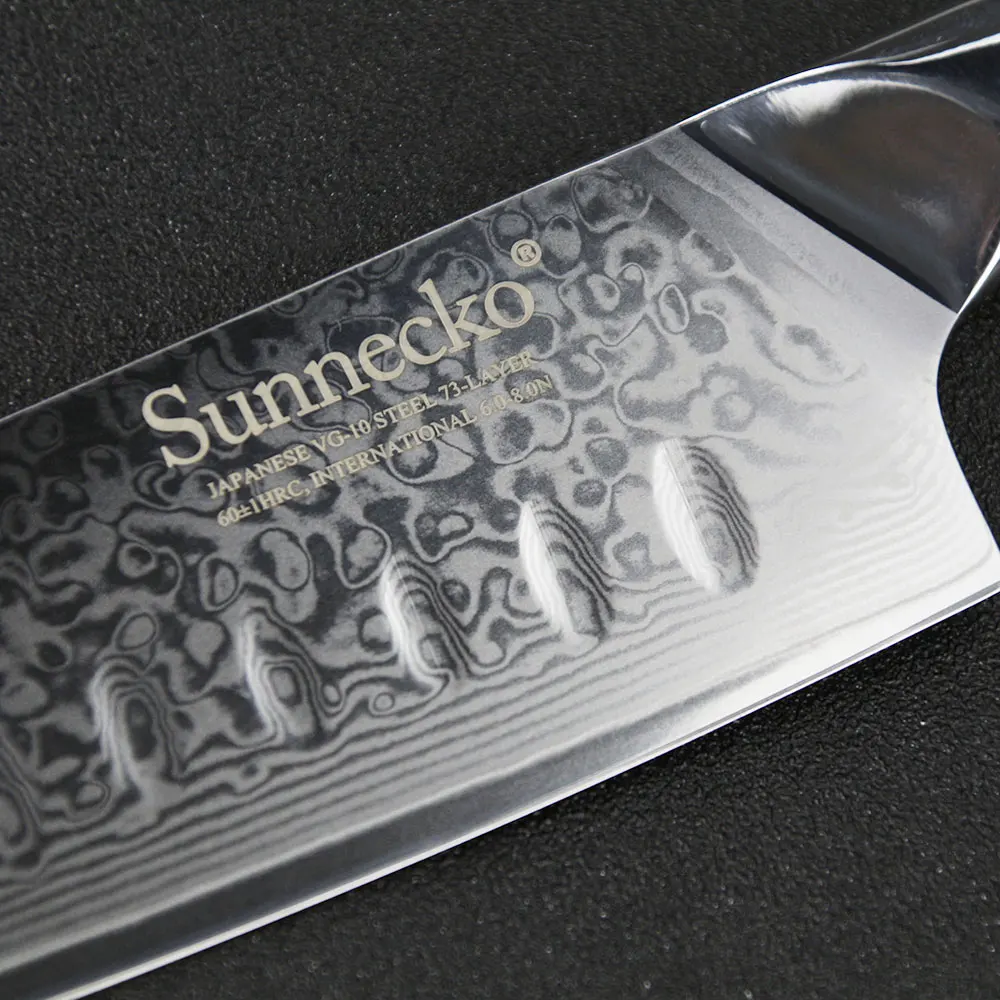 Высококачественный кухонный нож SUNNECKO 7 дюймов японский шеф-повар дамасский VG10