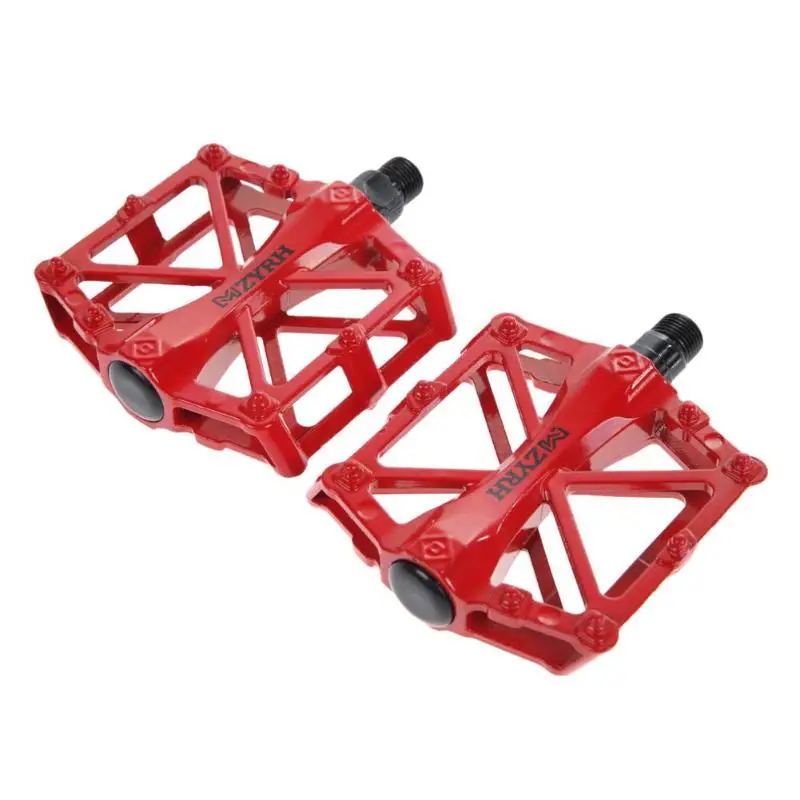 Red Педали для горного велосипеда, MTB, велосипедные педали BMX, плоская педаль из алюминиевого сплава, нейлон, много цветов, MTB, велосипедные, спортивные, ультралегкие аксессуары - Цвет: Red