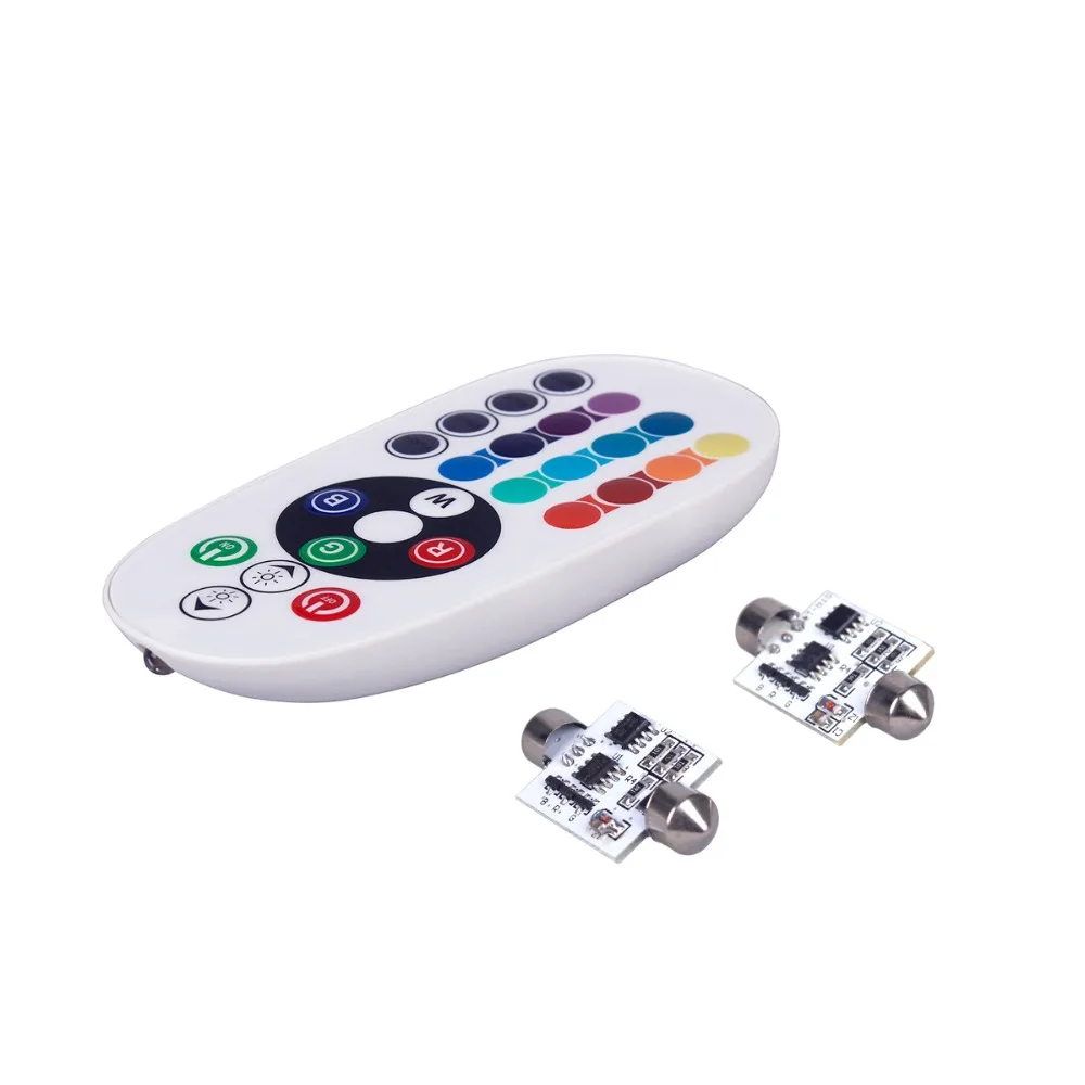 2 шт. RGB Карта Купол интерьера автомобиля светильник + пульт дистанционного