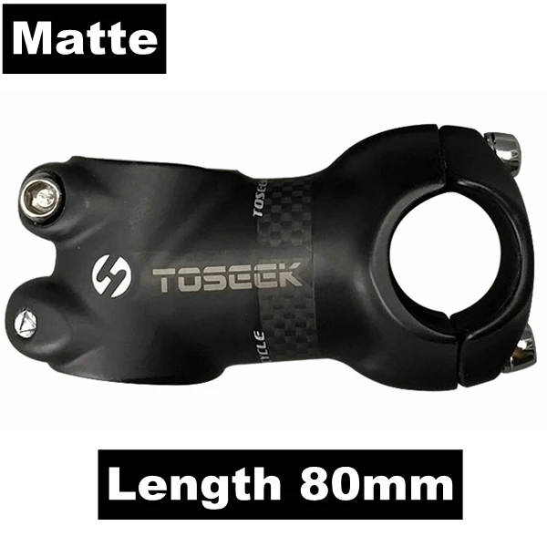 Matte 80mm TOSEEK 3K углеродный+ алюминиевый руль для велосипеда диаметр 25,4 мм велосипедный стержень подходит для 1-1/" 28,6 мм вилки матовый глянцевый - Цвет: Matte 80mm