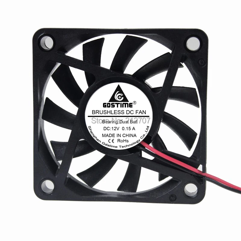 10 шт. Gdstime 60 мм 6 см 60x10 2Pin DC 12 В шарикоподшипник воздушный охлаждающий вентилятор