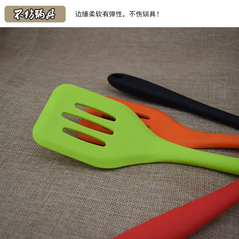 Silicone Long-handled Rice Soup Spoon Solid Color Ladle Style Flatware Kitchen Tools Accessories | Дом и сад