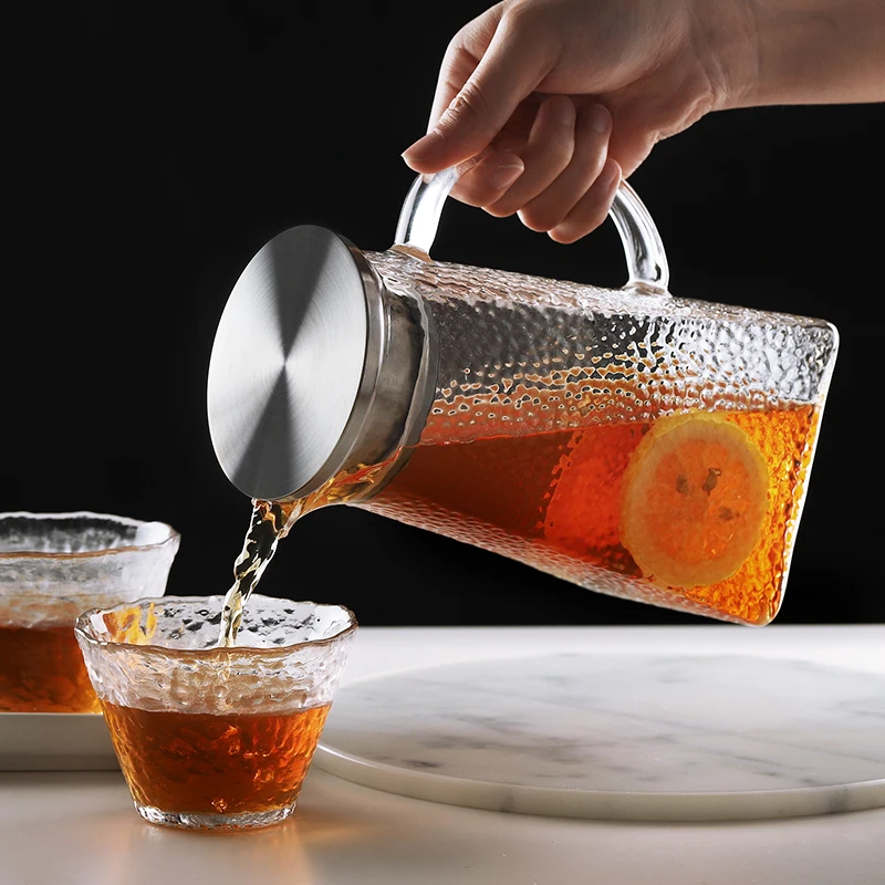 Стеклянный кувшин для холодной воды термостойкий с подогревом 1800/1500/1200/1000