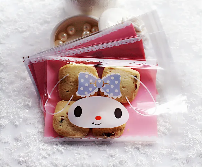 

100pcs 10x13+3cm Pink Cute Girl Bakery Cookie Candy Gift Soap Cello OPP Plastic Bag Wedding Kids Birthday Party Decorations