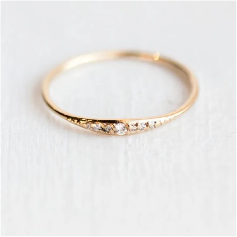 Luxury Silver Rose Gold Wedding Engagement Band Ring Simple Causal Rings Bijouterie For Women Lover's Fashion RF002 | Украшения и