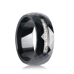 Black Ceramic Ring Вечерние Керамика кольца для Для женщин рафинированного серебра циркона, юыелирные белые широкие женские кольца с Модные украшения с полным нам Размеры, отличный подарок для влюбленных - Цвет основного камня: Black Ceramic Ring