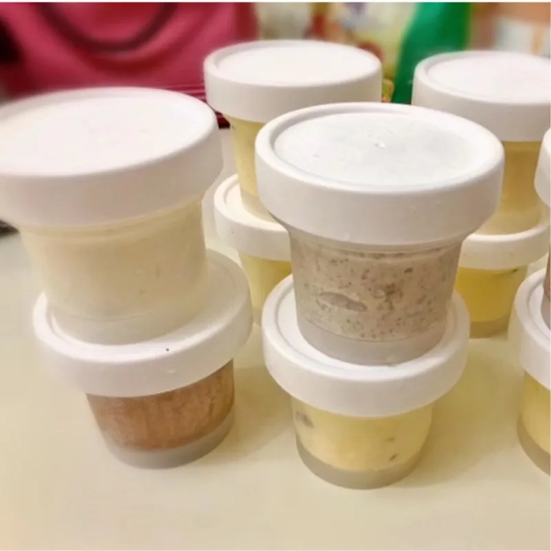 High quality frosted transparent disposable ice cream cup china net red pudding jelly dessert decor plastic cup with white lid