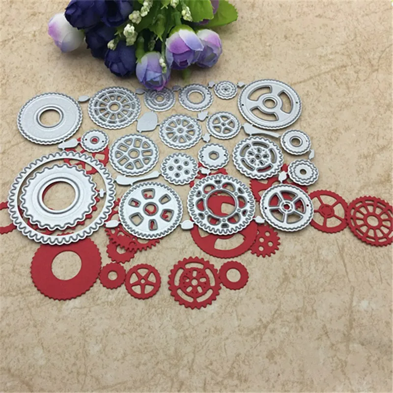 Gear Set Metal Steel Embossing Cutting Dies Craft Scrapbooking DIY Card Making Photo Decoration | Дом и сад