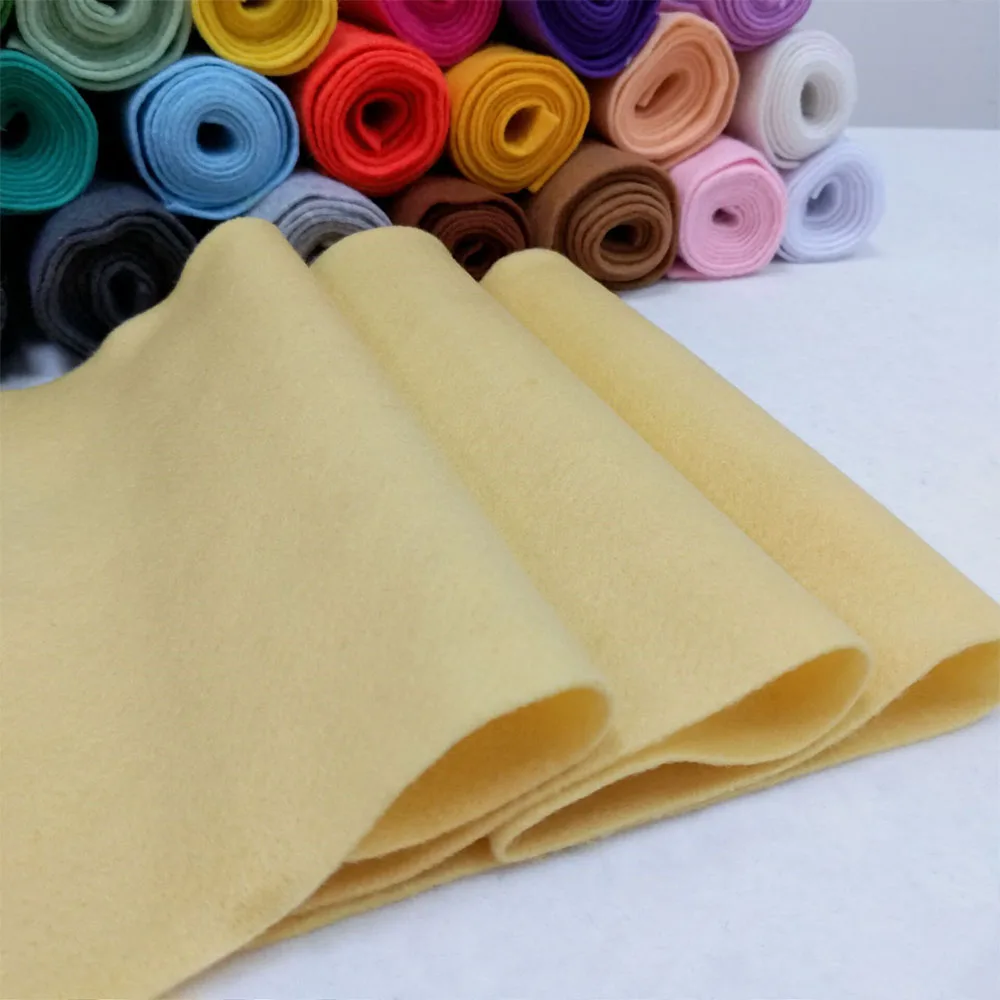 Light Yellow20X90cm) Мягкий войлочный материал, нетканый войлочный лист, Лоскутная Ткань, сделай сам, для шитья кукол, рукоделие, аксессуары, материал, толщина 1,4 мм - Цвет: Light Yellow20X90cm)