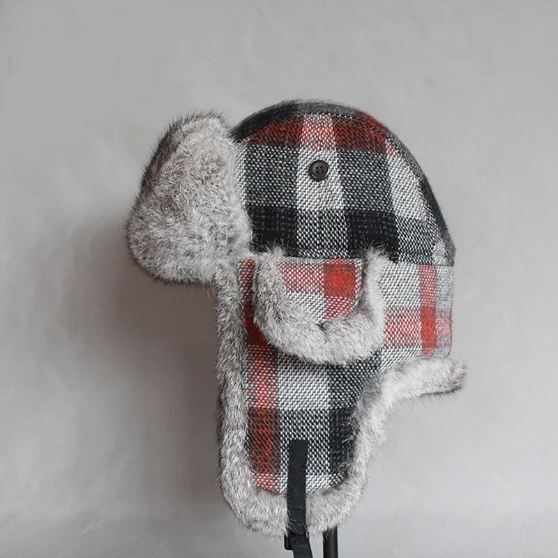 ZDFURS* Bomber Hat мужские зимние шерстяные снежные шапки Pom Trapper шапка авиатора меховые наушники открытый Траппер русский Снег ветрозащитный
