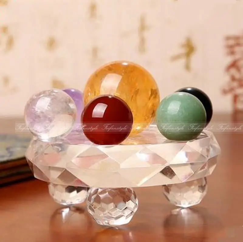 1 комплект Кристальные шарики из натурального кристалла 7 цветов|fengshui crystal