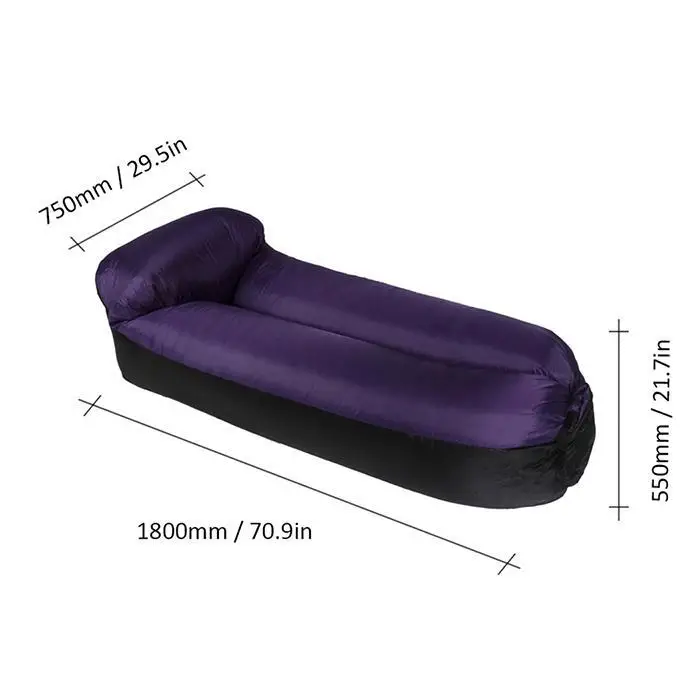 Напольная портативная надувная подушка для дивана плоская 640 г/1.4lb фиолетовая, розовая, оранжевая, зеленая, синяя надувная кровать