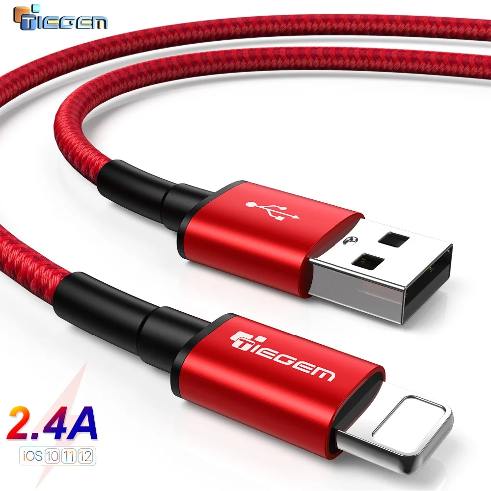 USB кабель TIEGEM для iPhone XS Max зарядное устройство передачи данных X 8 6 6s 2 5 А зарядки