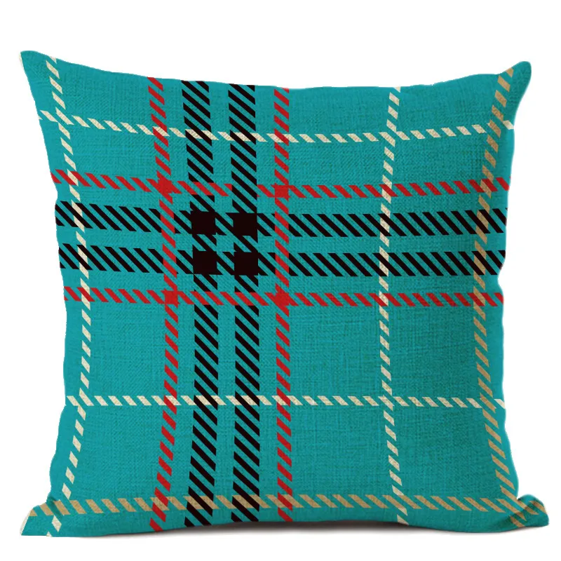 Red striped Plaid cushion linen cotton Bohemian girl home decoration pillowcase sofa pillow office chair waist 45x45cm | Дом и сад