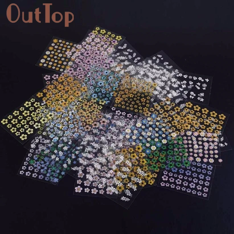 OutTop 2018 высококачественные 50 листов переводные наклейки для ногтевого дизайна 3D