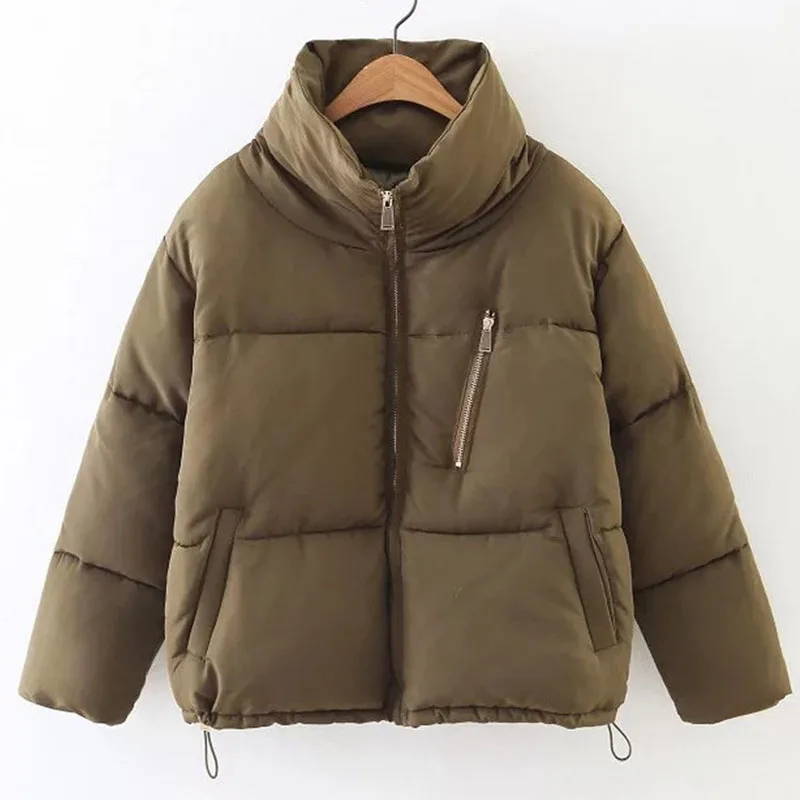 army green Зимний пуховик для женщин, парка, пальто, Модный женский пуховик с капюшоном, хлопковое Стеганое пальто, новая осенняя верхняя одежда - Цвет: army green