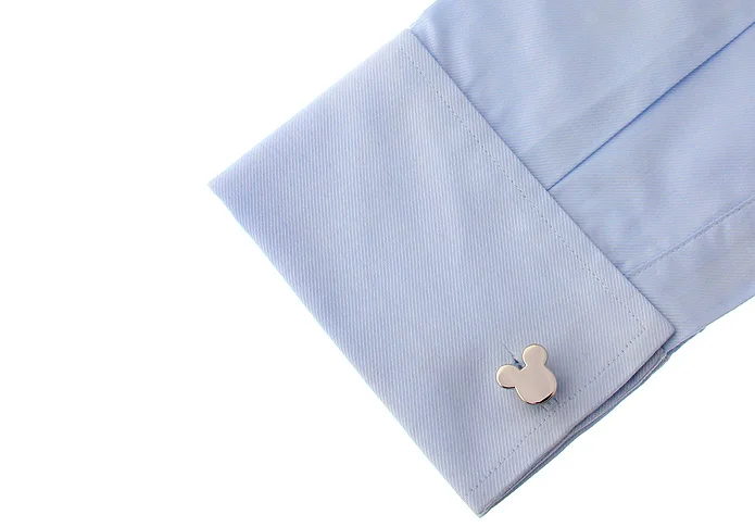 Запонки iGame с изображением Микки Мауса серебристого цвета латунный дизайн