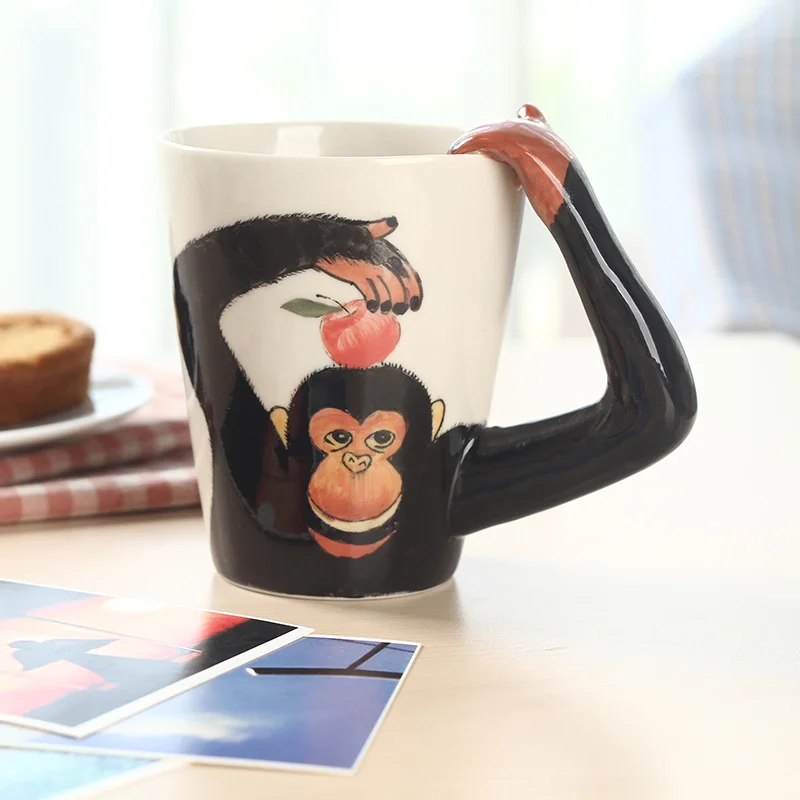 Креативная Милая 3D кружка для напитков с животными керамическая фарфоровая