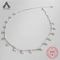925 sterling silver chain necklaces stars pendantsnecklaces fashion concise clavicle short chain jewelry for women girl gift