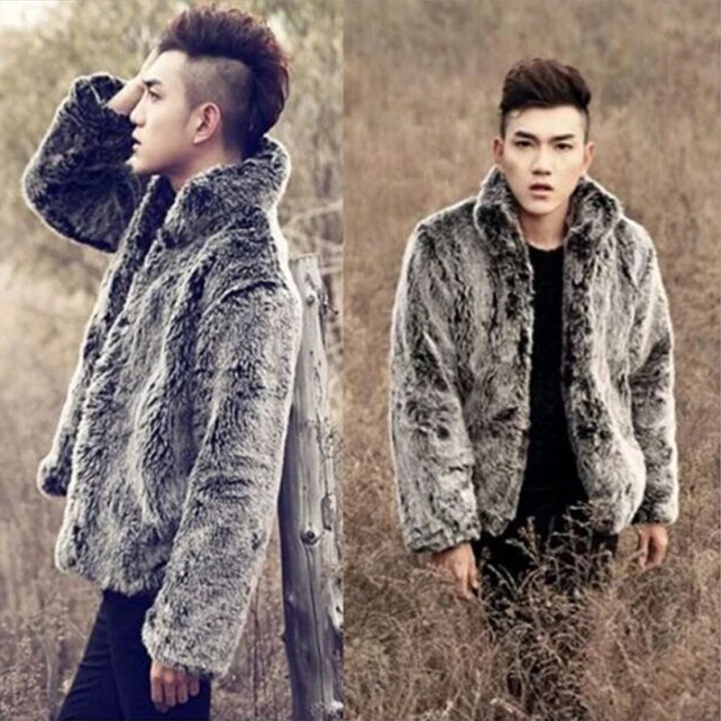Лидер продаж! Мужские 2017 новые зимние теплые модные длинношерстная