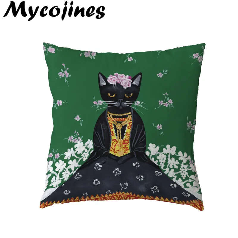 Наволочка с рисунком кошки из мультфильма для гостиной офиса дивана украшения