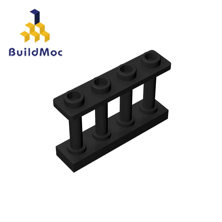 BuildMOC 15332 30055 забор 1x4x2 шпиндель с 4 шпильками для строительных блоков запчасти DIY