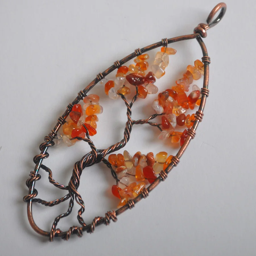 Натуральное дерево жизни ручной работы красная сердолическая бронза медная