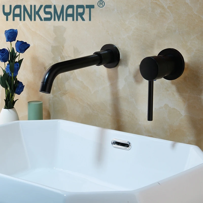 2 шт. смесители для умывальника однонитевая черная Латунная Труба Настенная