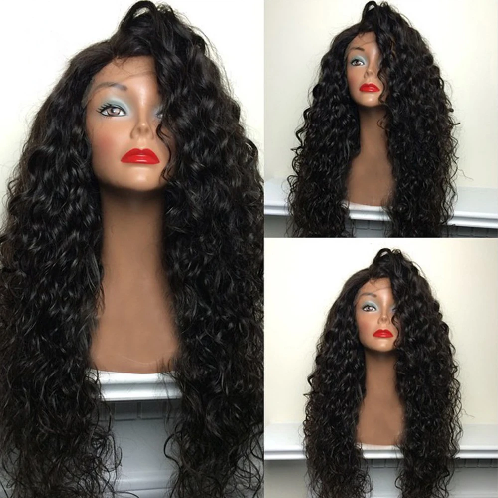 Simbeauty свободные кудрявые 360 кружевные передние человеческие волосы Wigs-Glueless130% плотность перуанские Remy парики с детскими волосами для черных женщин