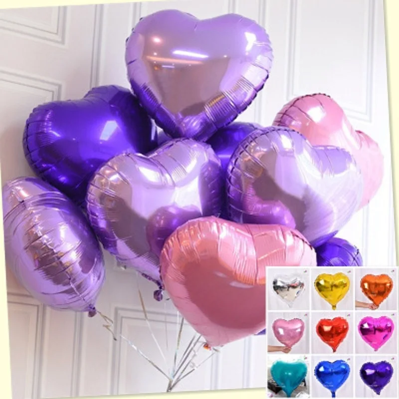 OUDIROSE 10 шт. 18 дюймов гелиевый воздушный шар в форме сердца подходит для украшения