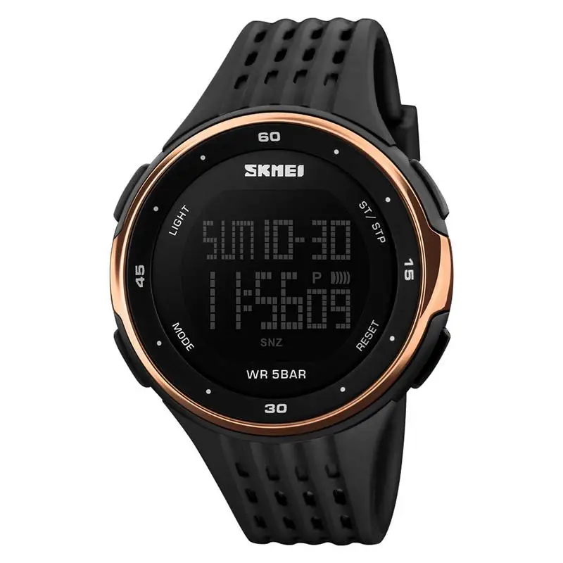 Rose Gold Skmei Роскошные Брендовые мужские спортивные часы для дайвинга 50 м цифровые светодиодные армейские часы мужские модные повседневные электронные наручные часы Relojes - Цвет: Rose Gold