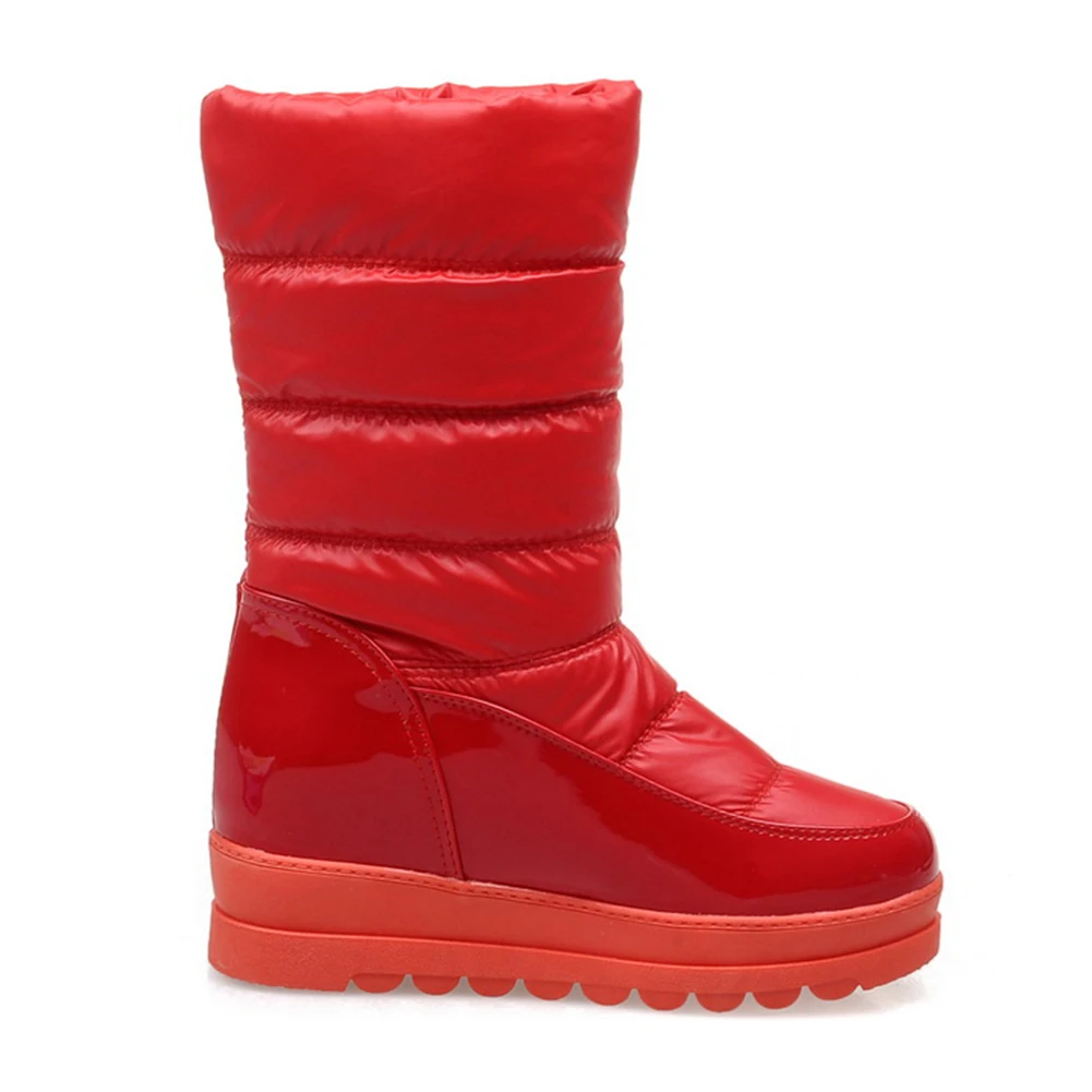KARINLUNA/2019 г. Распродажа большие размеры 34-43 теплые зимние ботинки на меху модная