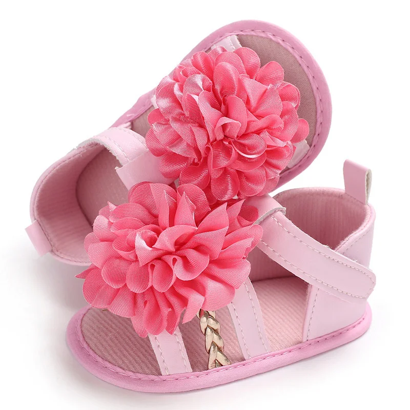 Big Flower Baby Girl Shoes Summer Infant Toddler Shoes First Walkers Soft Bottom Non-Slip Pu Leather Newborn Baby Shoes Schoenen