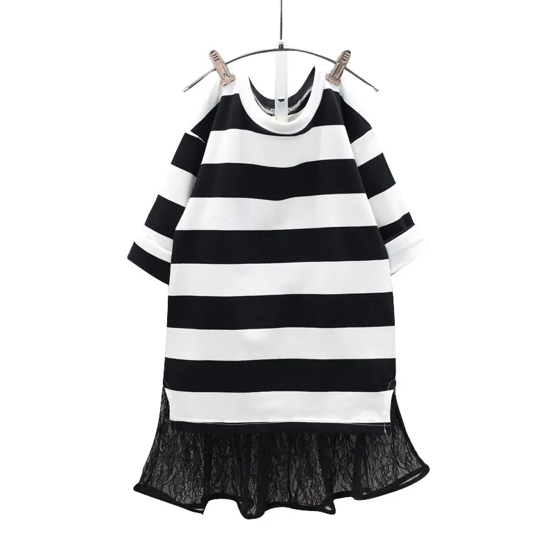 Летняя модная свободная футболка в полоску с рукавом летучая мышь и круглым