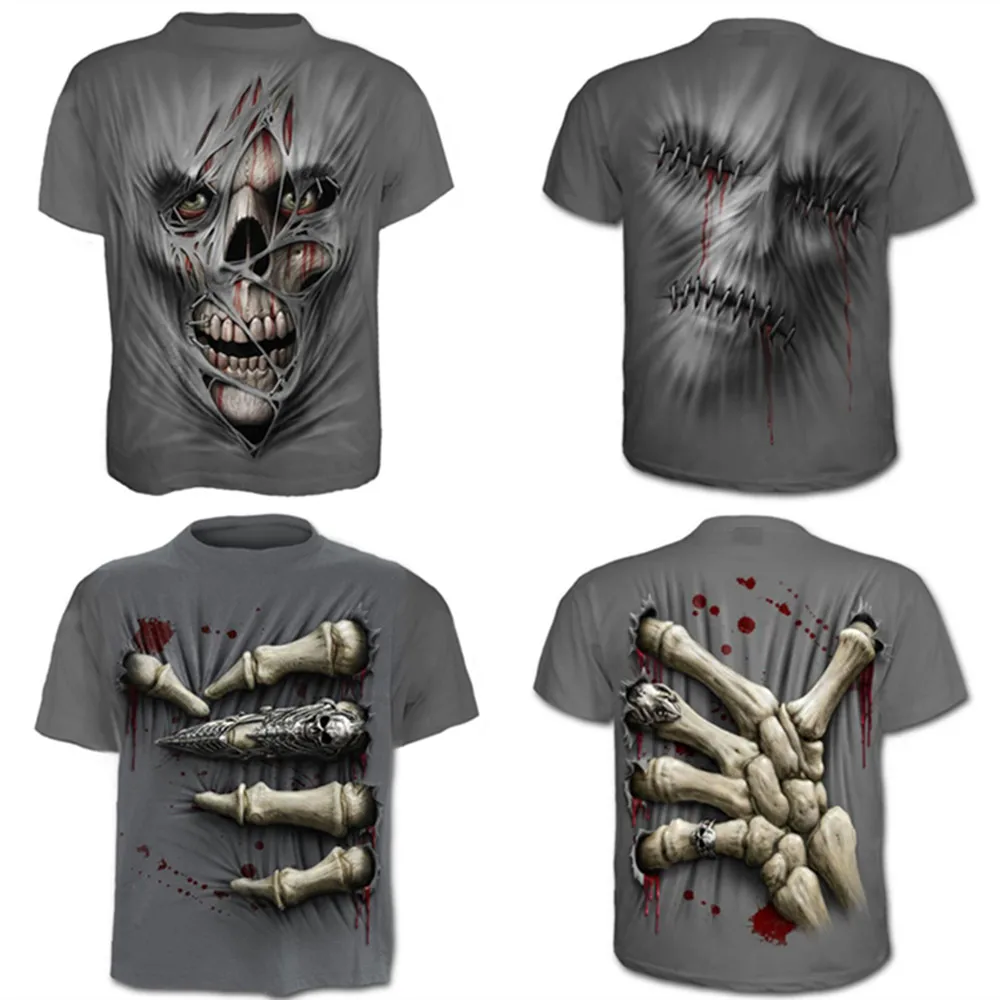 Overlord костюм с черепами 2019 летние мужские короткими рукавами цифровым 3d рисунком