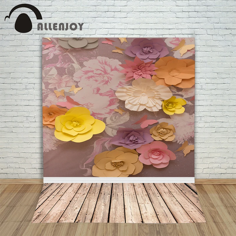 Allenjoy фоны для фотосъемки Цветущий цветок желтый розовый 3D стерео детский