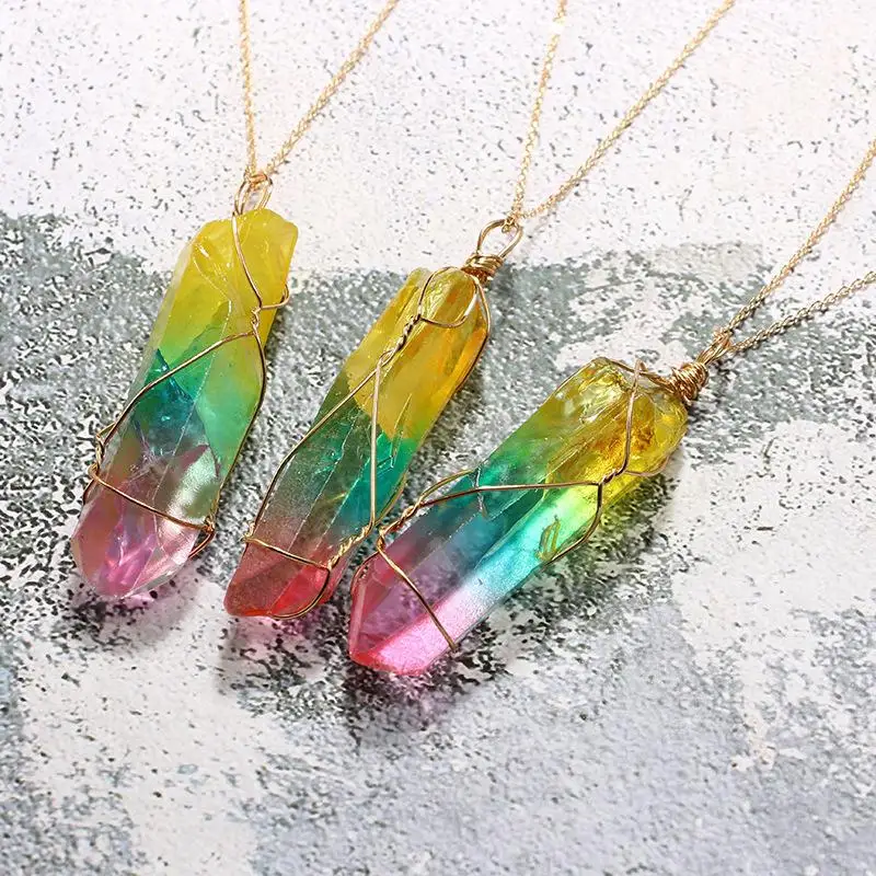 XY Необычные Модные креативные красочные нерегулярные капли воды кулон Цепочки и
